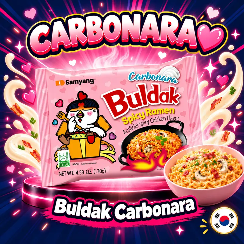 Empaque de Buldak Carbonara de Samyang, 130 g