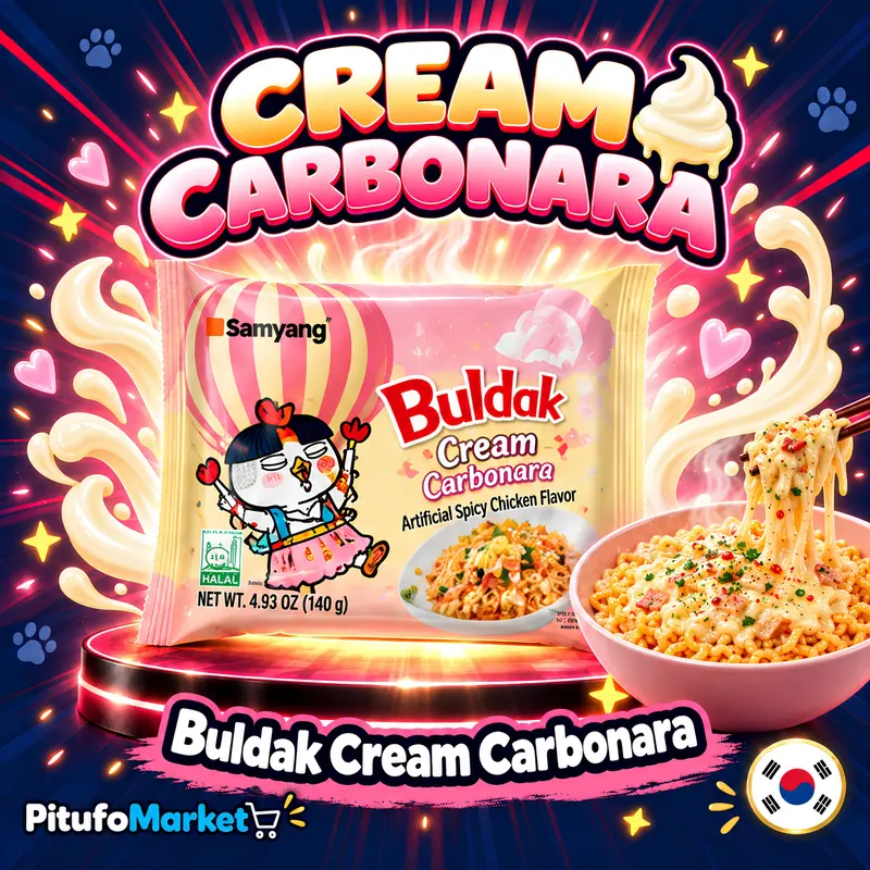 Empaque de Buldak Cream Carbonara de Samyang, 140 g