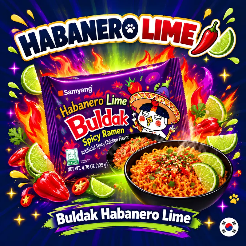 Empaque de Buldak Habanero Lime de Samyang, 135 g